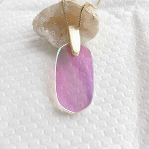 New Gold Alicia Bonnie Cathy Dichroic Glass Necklace